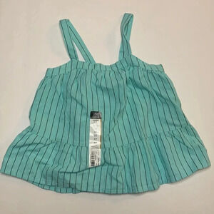 Okie Dokie Toddler Girls Linen Tank Top 3T Aqua